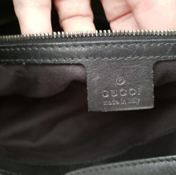 GucciGg Monogram Supreme Half MoonCrescent Shoulder Black LeatherCanvas Hobo - Picture 5 of 8